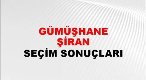 Gümüşhane Şiran Yerel Seçim Sonuçları! 31 Mart 2024 Gümüşhane Şiran Belediye Başkanlığı Seçim Sonuçları! Gümüşhane Şiran'da kim kazandı, hangi parti?