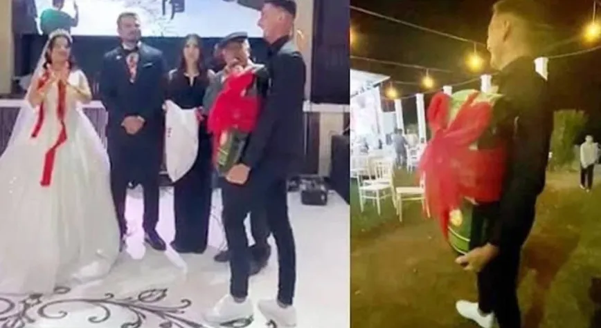 Antalya'da düğünde ilginç olay! Damadın hediyesi şoke etti