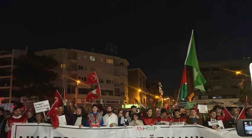 Başkentte Gazze için binlerce kişi yürüdü