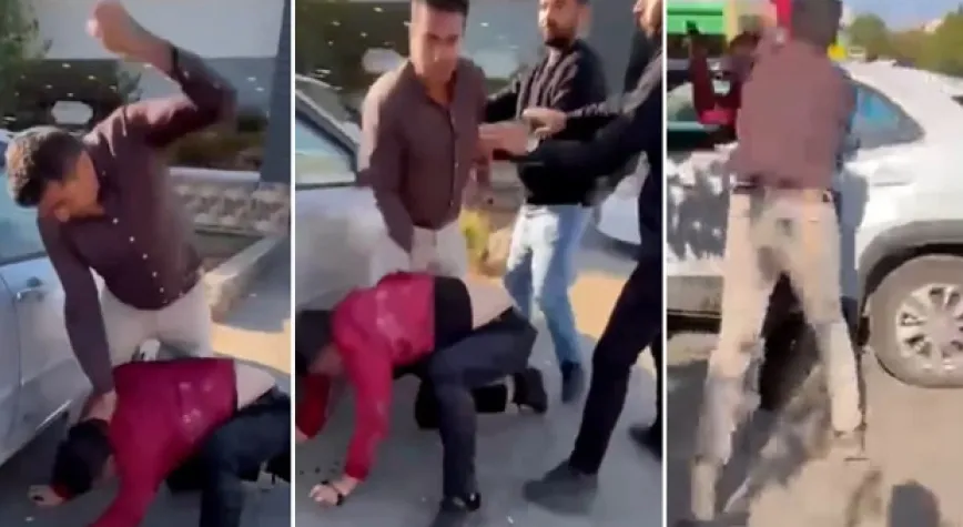 Bıçaklayıp darbettiği kişinin yakınları tarafından sopayla dakikalarca dövüldü! O anlar kamerada