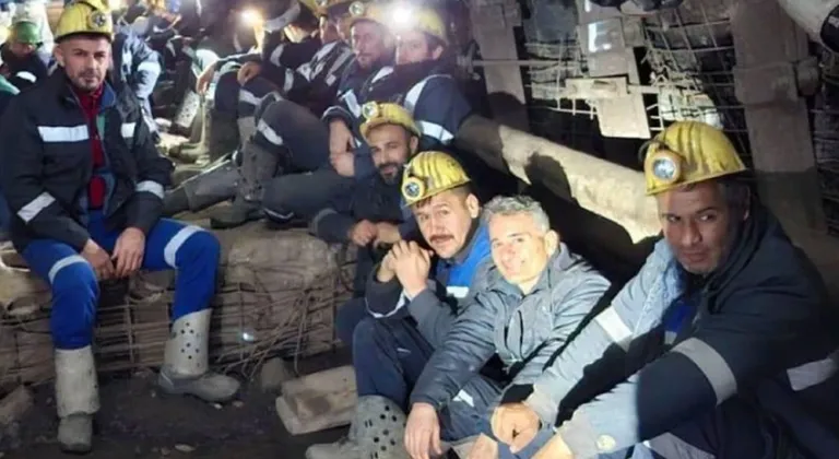 Çayırhan madencileri kendilerini madene kapadı