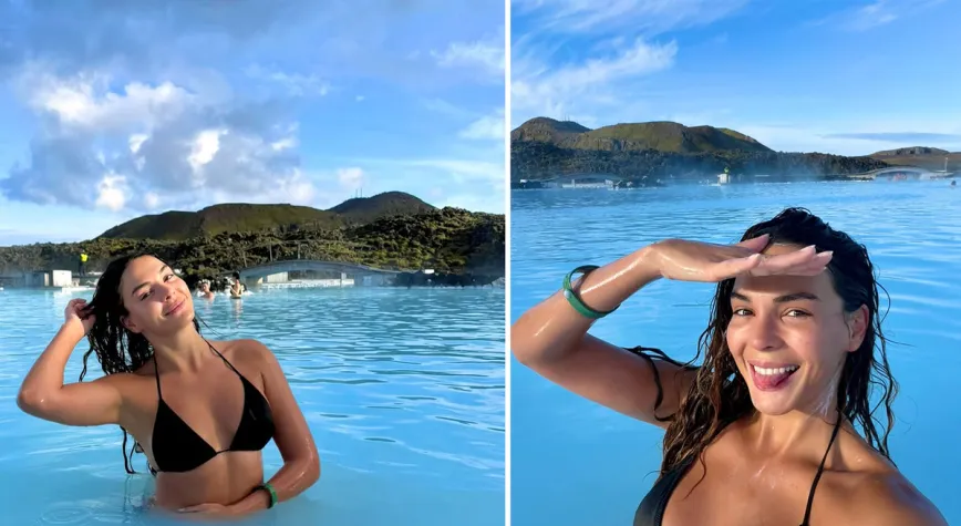 Ebru Şahin’den büyüleyen İzlanda pozları! Güzelliğiyle büyüledi