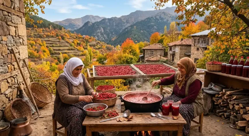Gümüşhane'de kuşburnu hasadı başladı: Kışlık hazırlıklar sürüyor