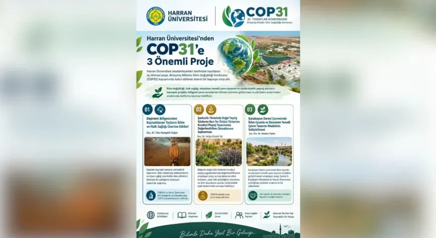 Harran Üniversitesi'nin üç projesi COP31'de sunulacak