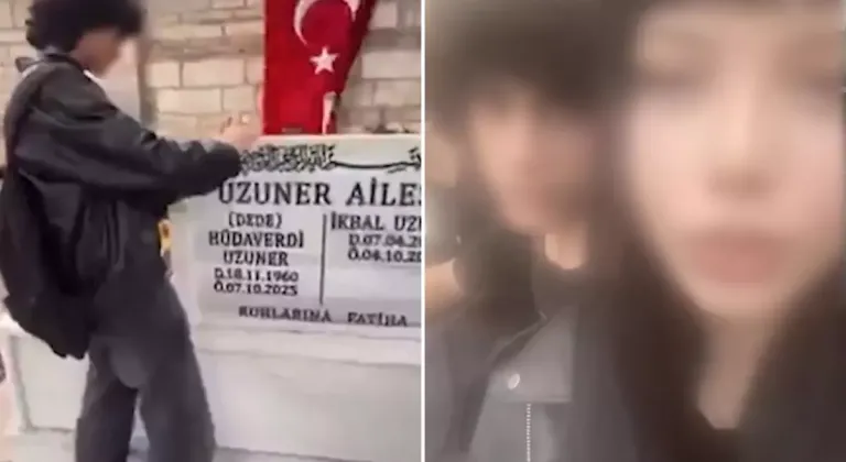 Katledilen İkbal Uzuner'in mezarı başında infial yaratan görüntüler