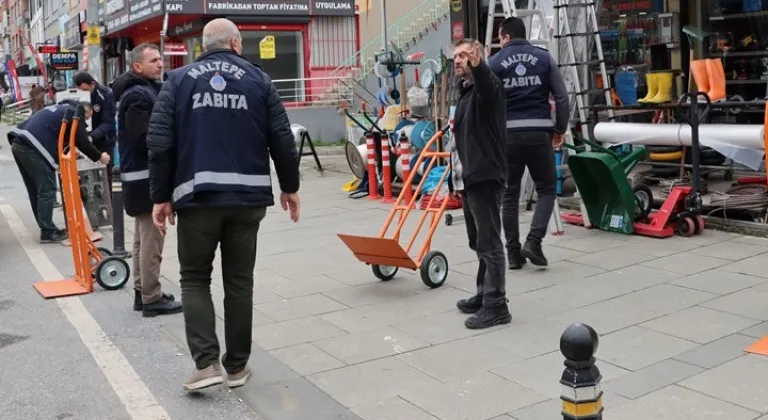 Maltepe Kaldırımlarını Geri Aldı! Esnafın İşgaline Dev Operasyon Başladı
