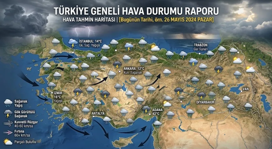 Meteoroloji’den 15 Ekim Uyarısı: Şiddetli Yağış, Fırtına ve Toz Taşınımı Bekleniyor