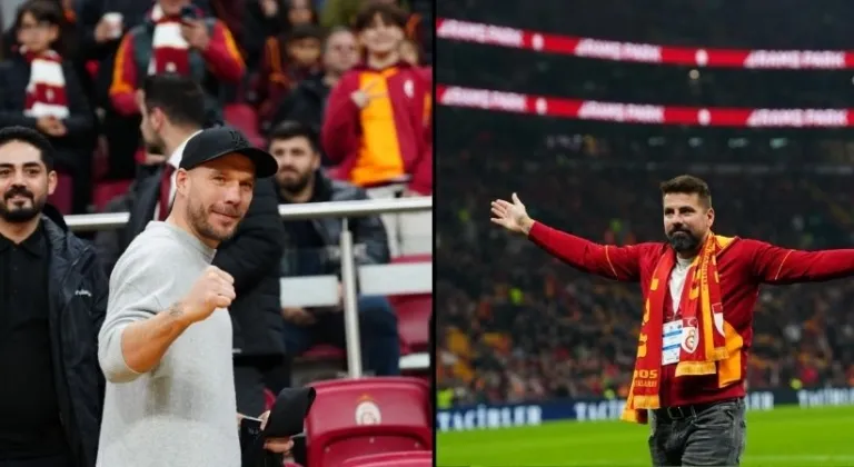 Milan Baros ile Lucas Podolski, Galatasaray- Kasımpaşa maçında!