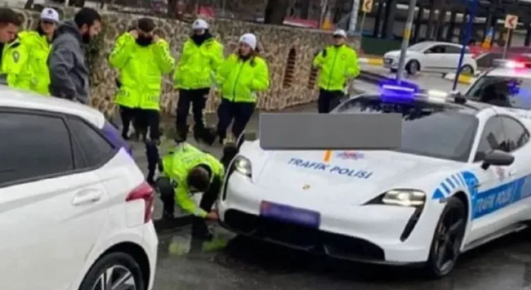 Polat'lardan alınmıştı! O lüks polis aracı kaza yaptı