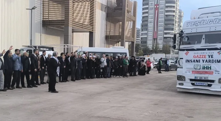 Şanlıurfa İHH, Gazze’ye 3’üncü yardım konvoyunu uğurladı  - Videolu Haber