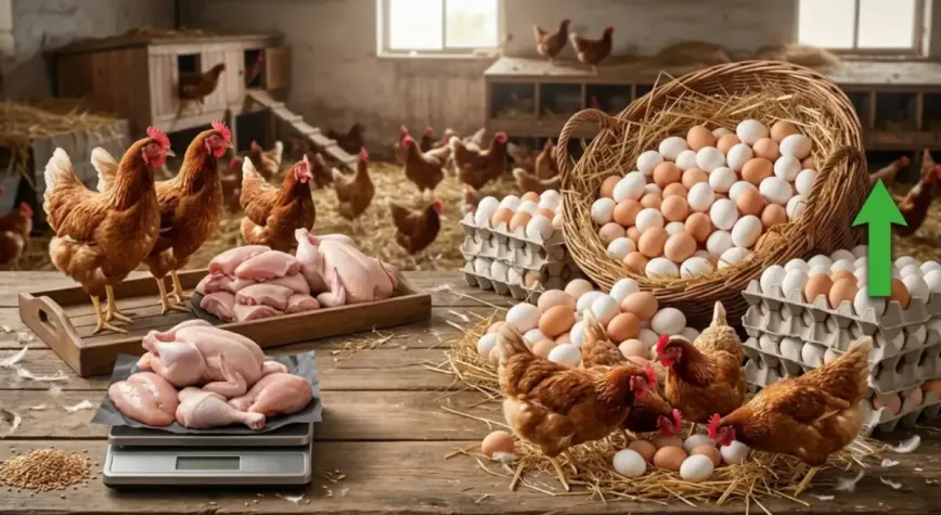 Tavuk eti ve yumurta üretiminde yükseliş
