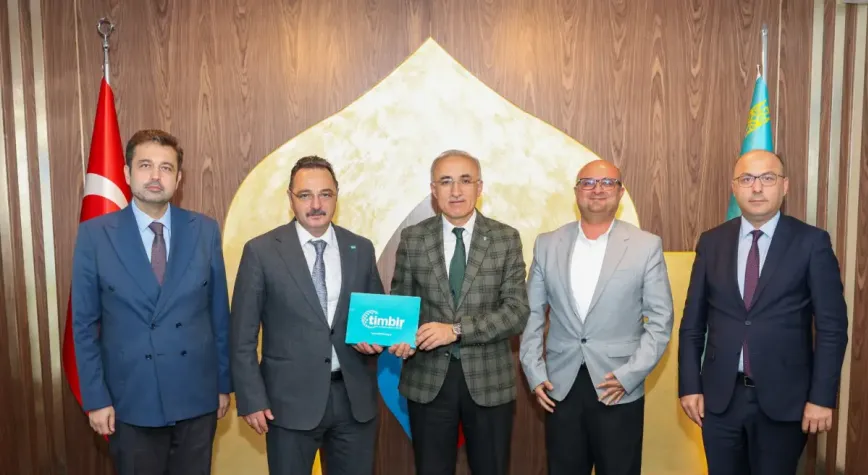 TİMBİR’den Hoca Ahmet Yesevi Üniversitesi Mütevelli Heyet Başkanı Prof. Dr. Karaman’a ziyaret