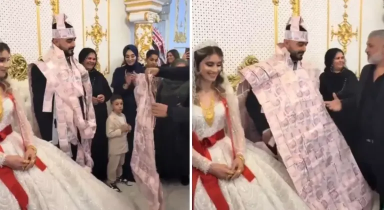 Yok böyle düğün! Damada, servet giydirdiler