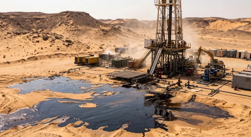 Çölün ortasında doğal gaz ve petrol fışkırdı
