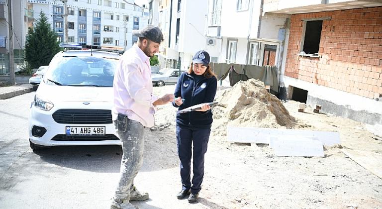 Zabıta ekiplerden inşaatlarda kum denetimi
